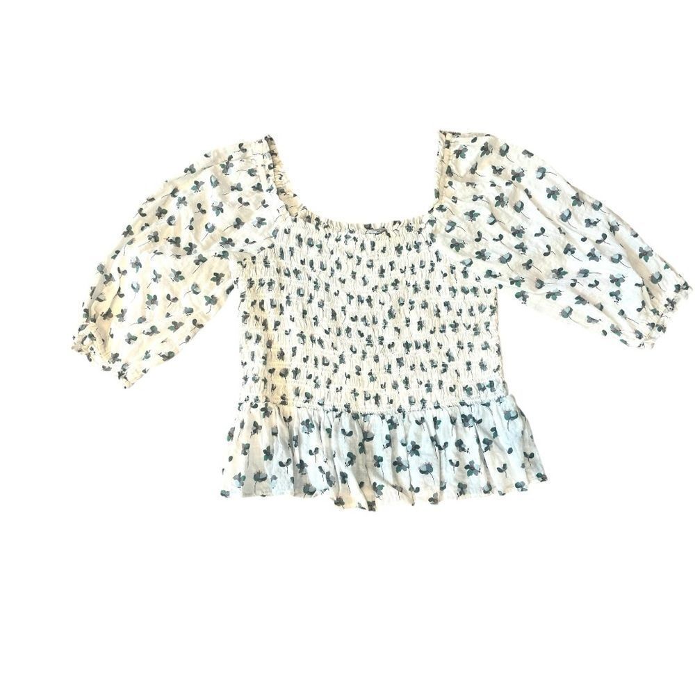 Loft Smocked Populm Top XS - Picture 2 of 4